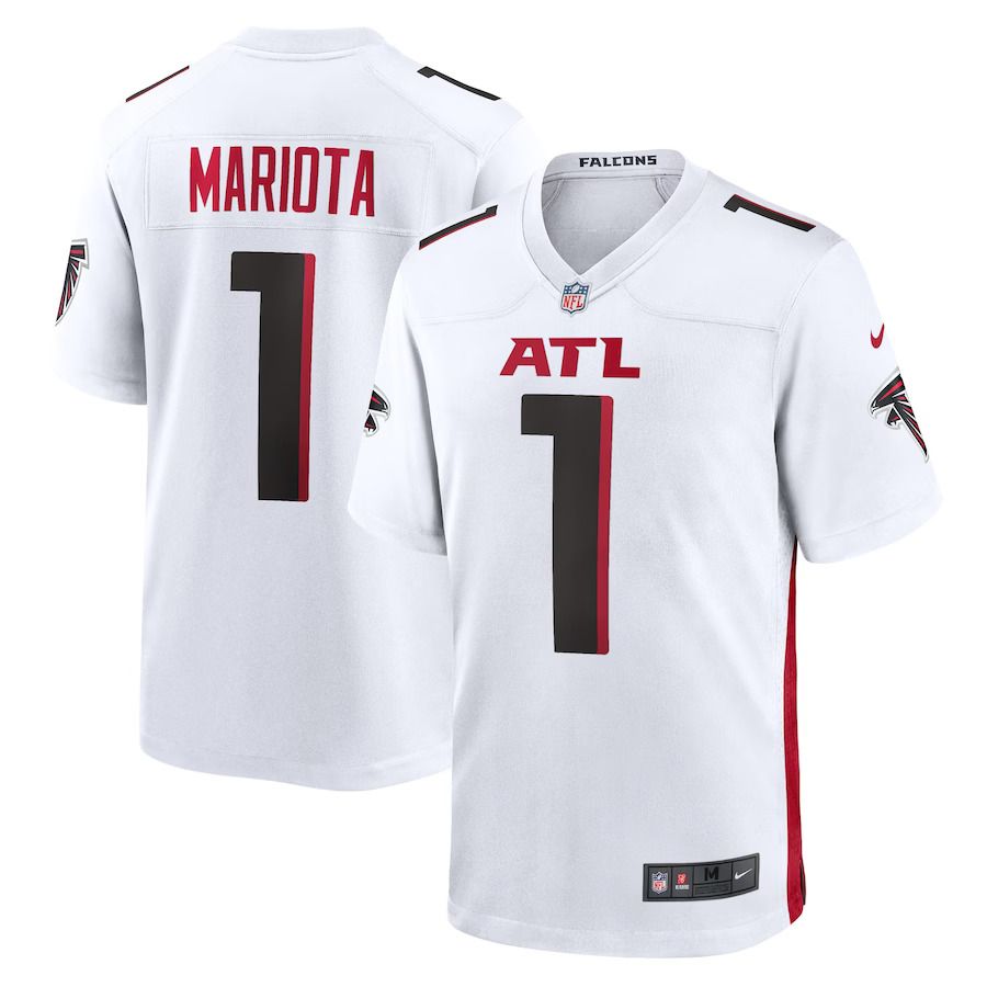 Men Atlanta Falcons 1 Marcus Mariota Nike White Game Player NFL Jersey